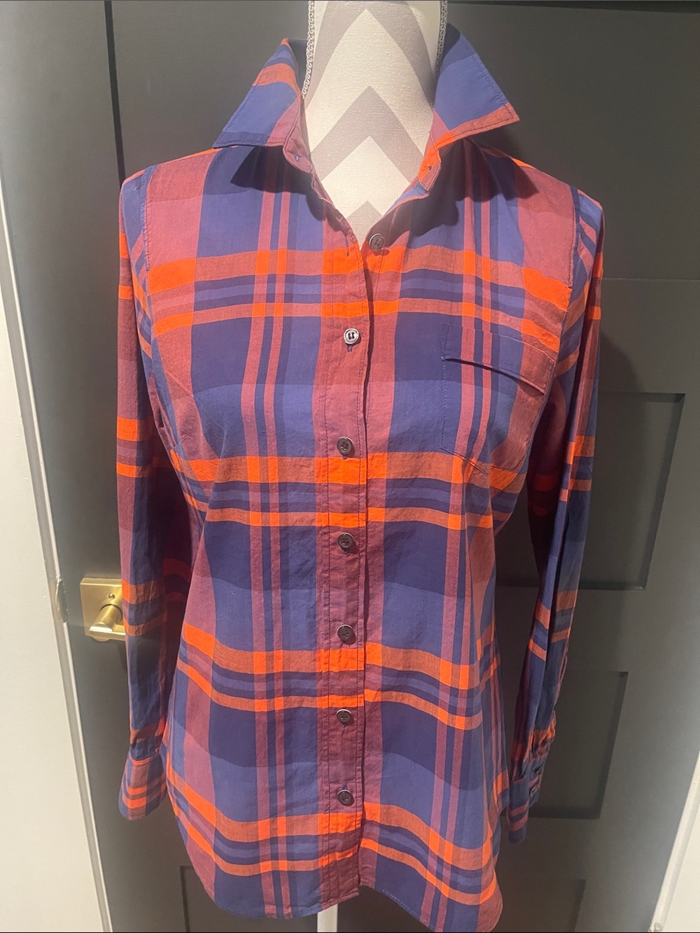 J.Crew Preppy Plaid Cotton Button Down Shirt Size S